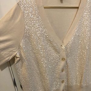 Talbots Short-Sleeve Sequined Knit Top